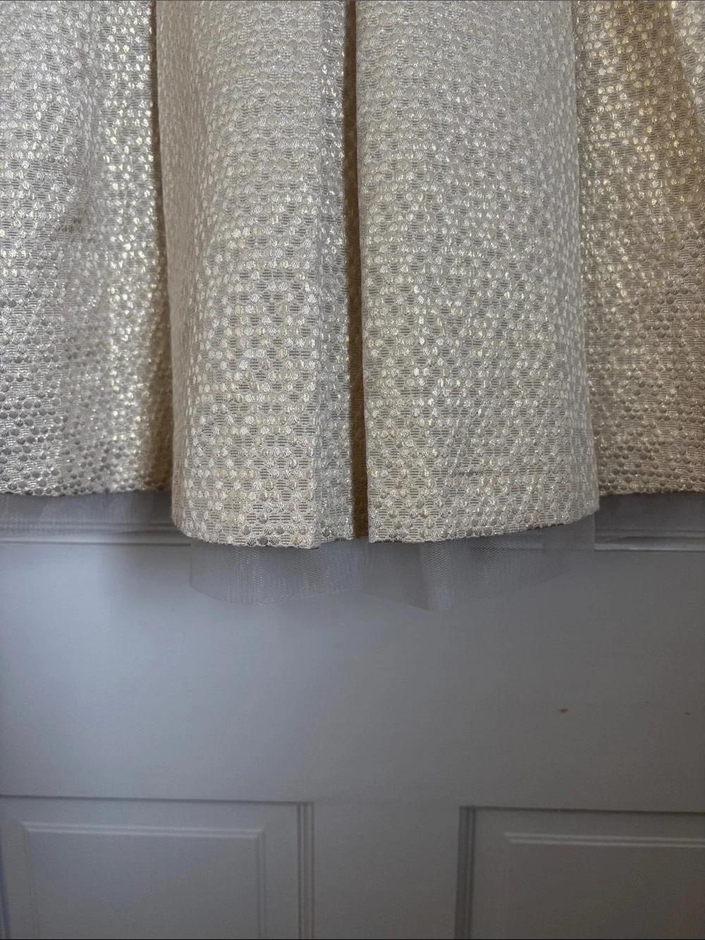 Gymboree Ivory Shimmery Bow-Front Formal Dress